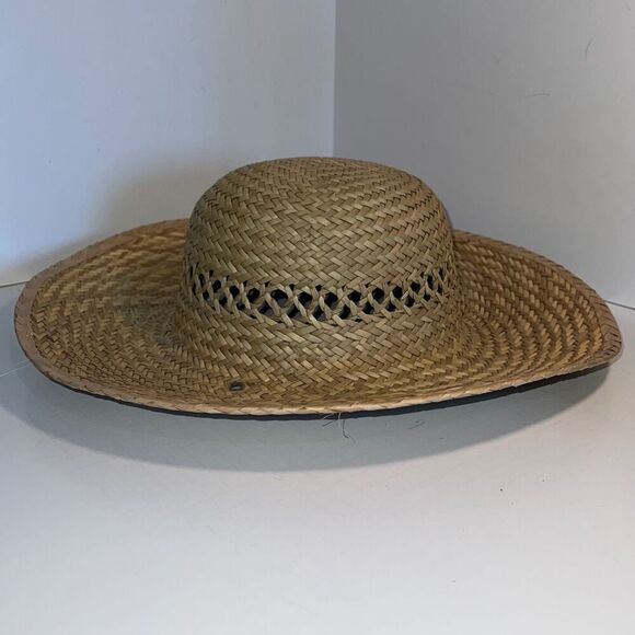 Large 100% Straw Woven SunHat Cloth Headband - Picture 2 of 5